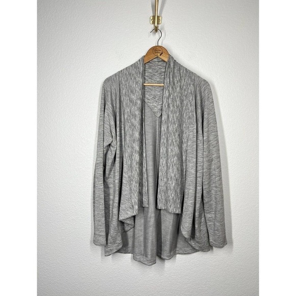 Athleta Large L Nirvana Wrap Cardigan Sweater Gray Soft Knit - Picture 1 of 5